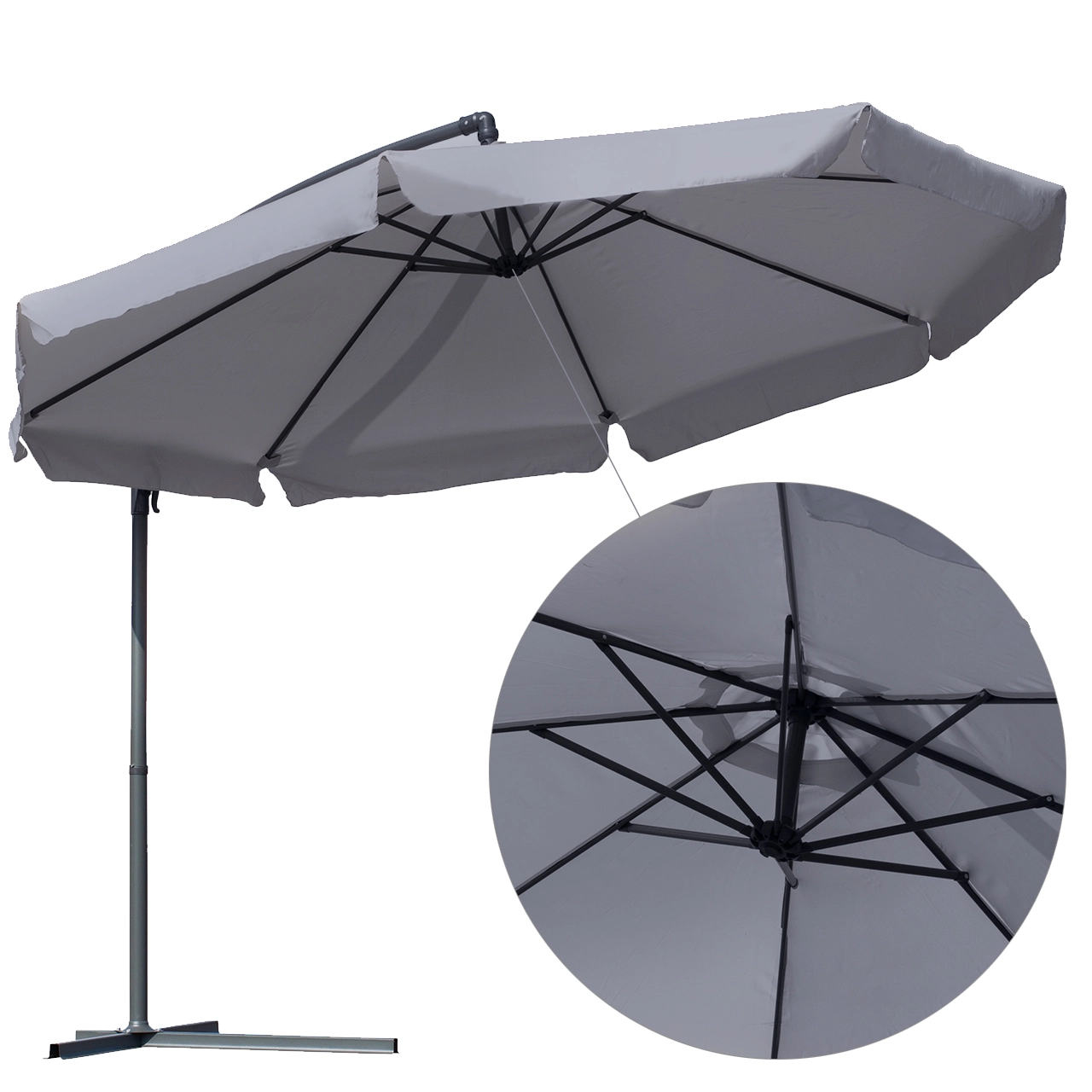 Zahradní slunečník Solaro Grey s obalem
