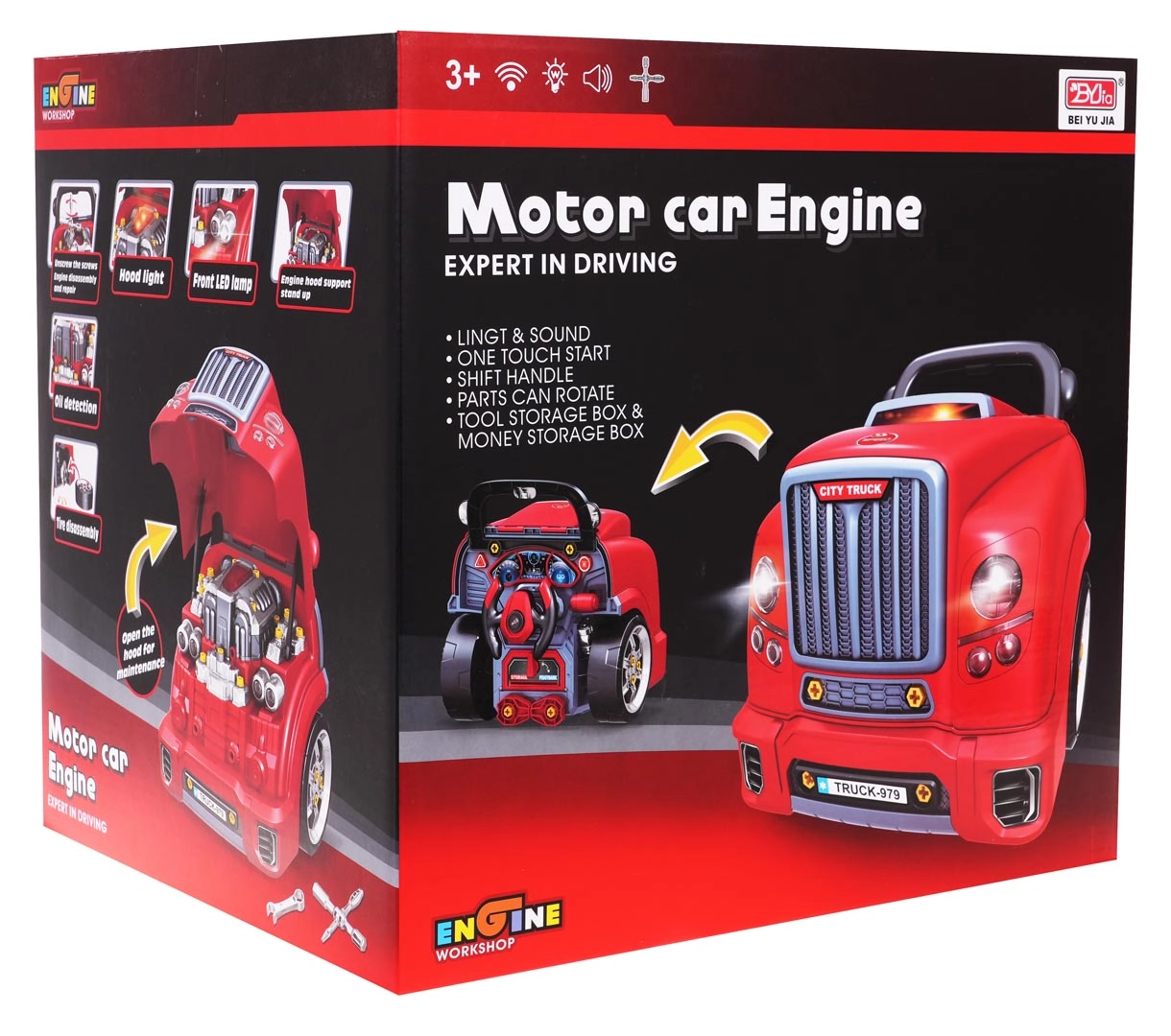 Interaktivní dílenská sada pro malého mechanika – Červená