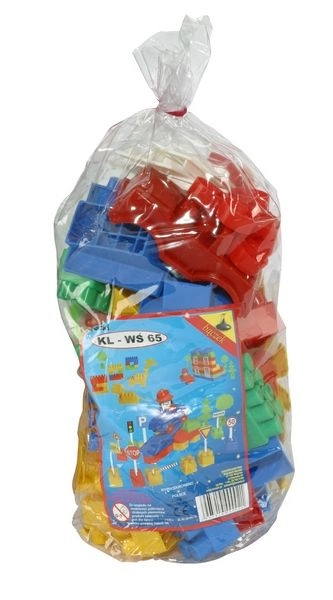 Stavebnice plastové kostky 65 dílů