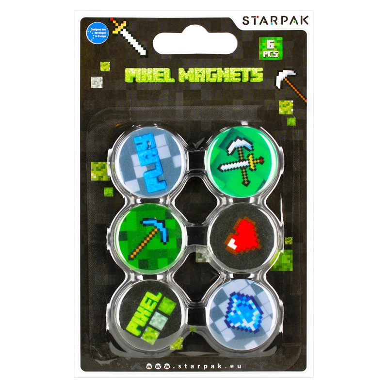 Minecraft pixelové magnety, sada 6 ks