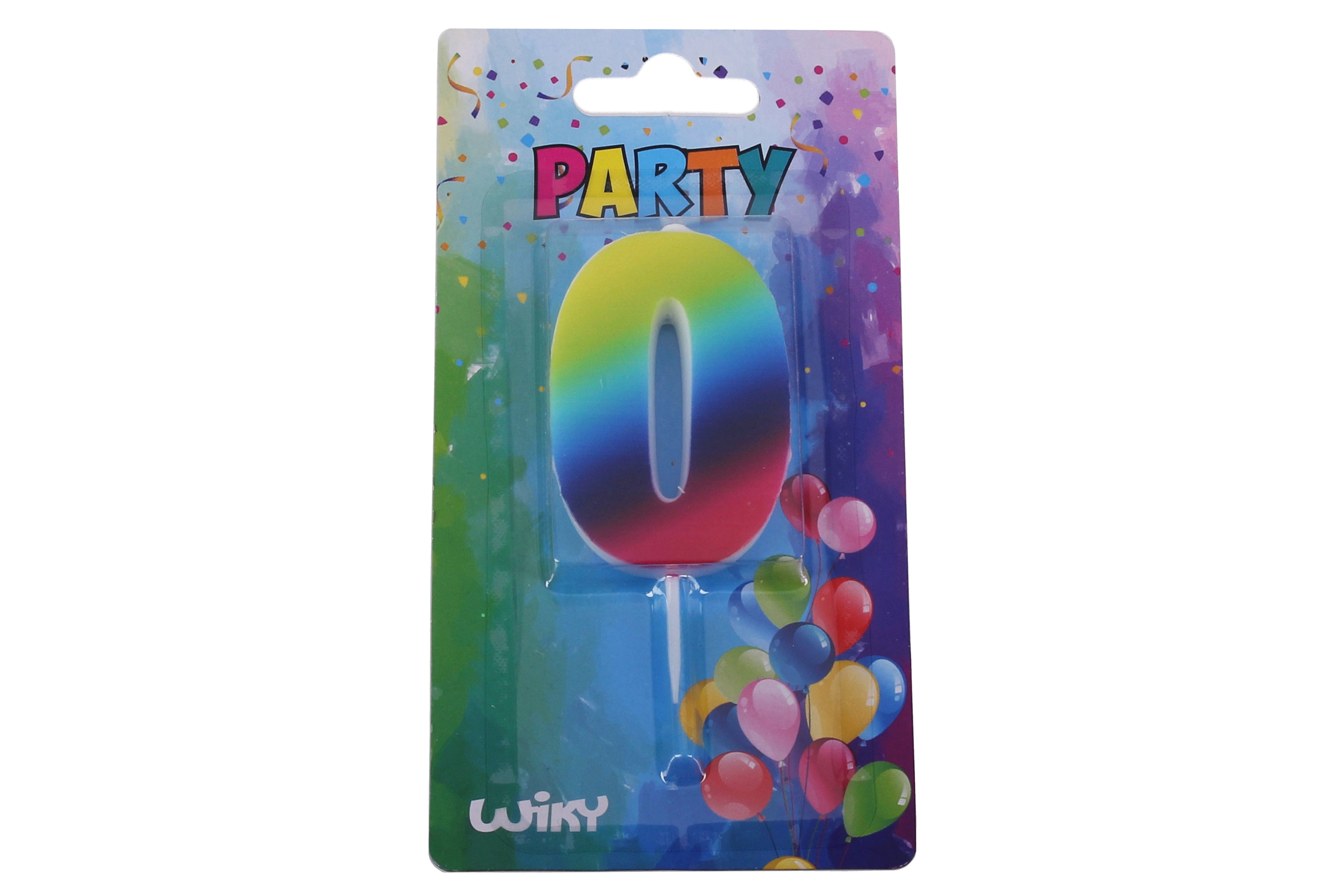Levně Wiky Párty svíčka číslo 0 Duha