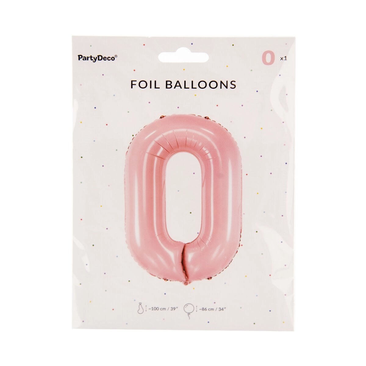 Fóliový balónek číslo 0 růžový 86 cm