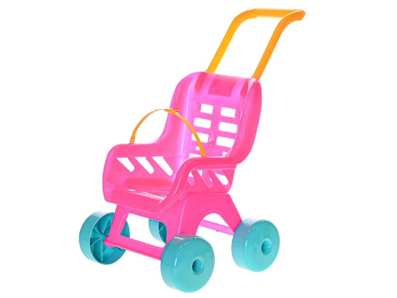 Plastový kočárek pro panenky – růžový Buggy
