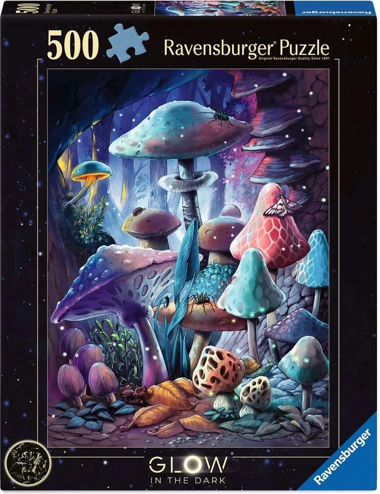 Ravensburger svítící puzzle Magické houby 500 dílků