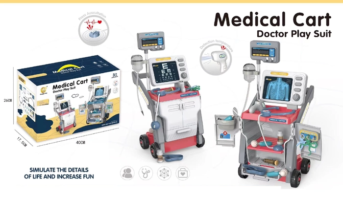 lékařský set s funkcí zvuku – růžový vozík