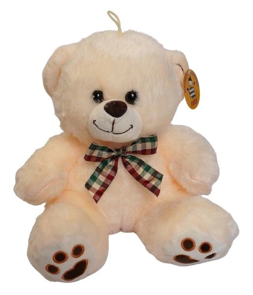 Krémový plyšový medvídek s mašlí