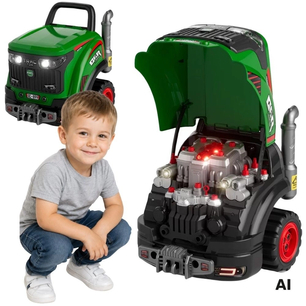 Woopie interaktivní mechanická dílna traktor s příslušenstvím - 1 kus