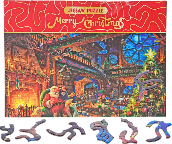 Levně Puzzle Merry Christmas – u Santy doma, 468 dílků