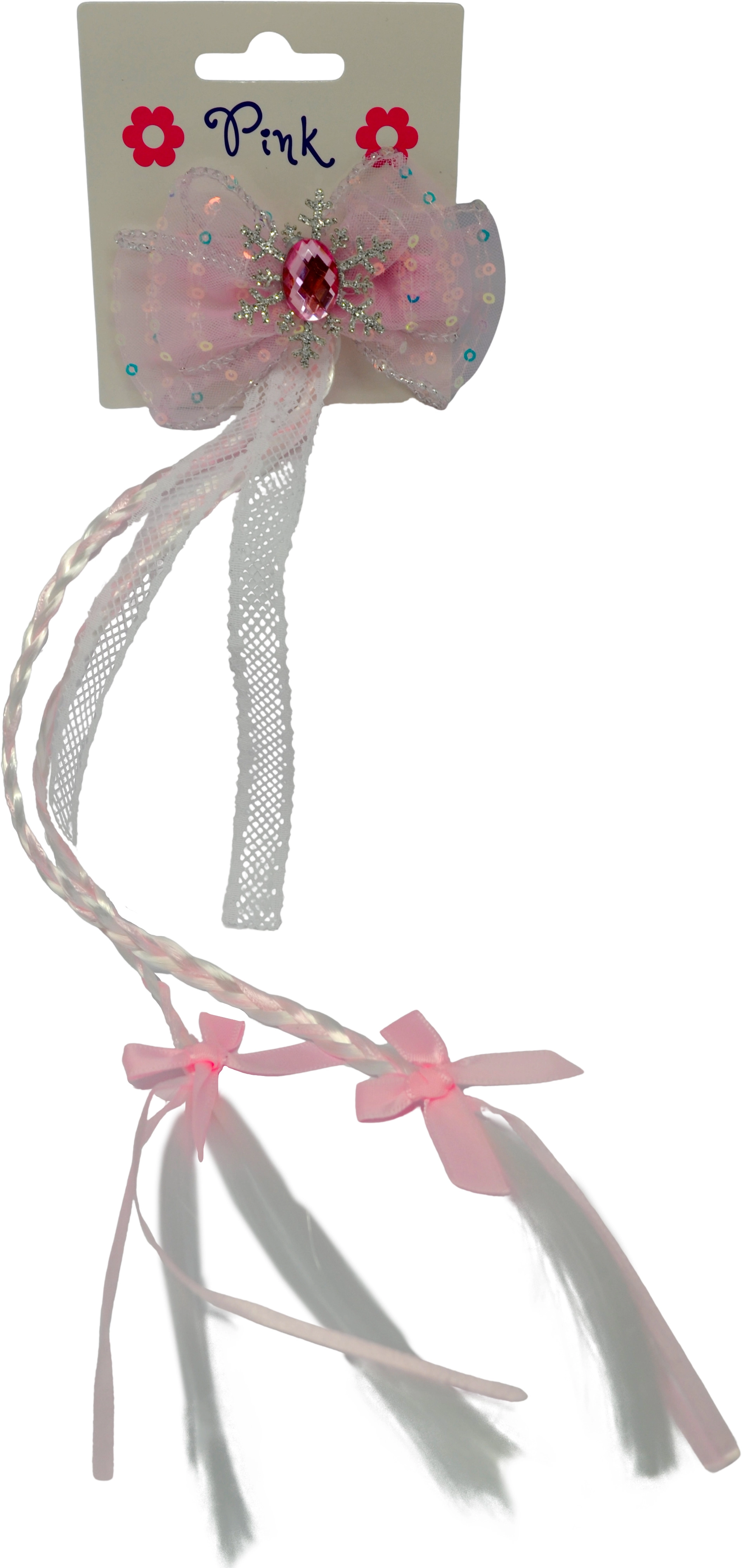 Růžová spona do vlasů s duhovým efektem Sparkys