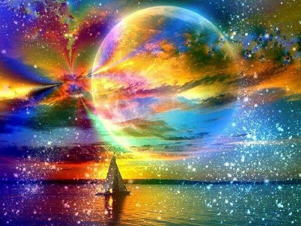 Diamantové malování Měsíc 30 × 40 cm