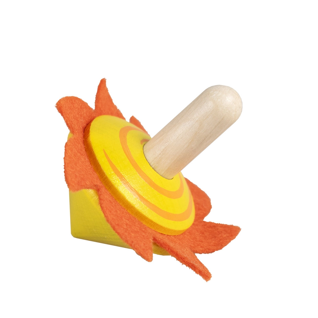 Detoa Dřevěná káča s plstí Sluníčko