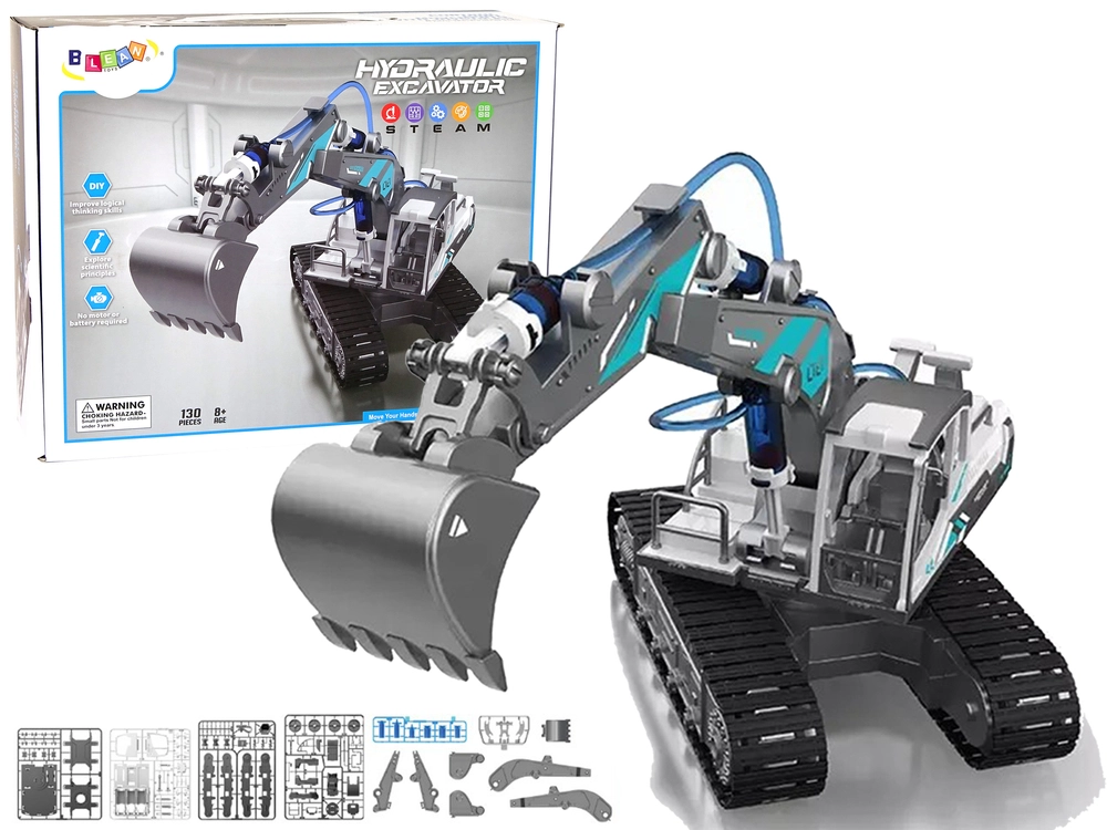 Levně LEANToys Hydraulické pásové rypadlo DIY 130 ks