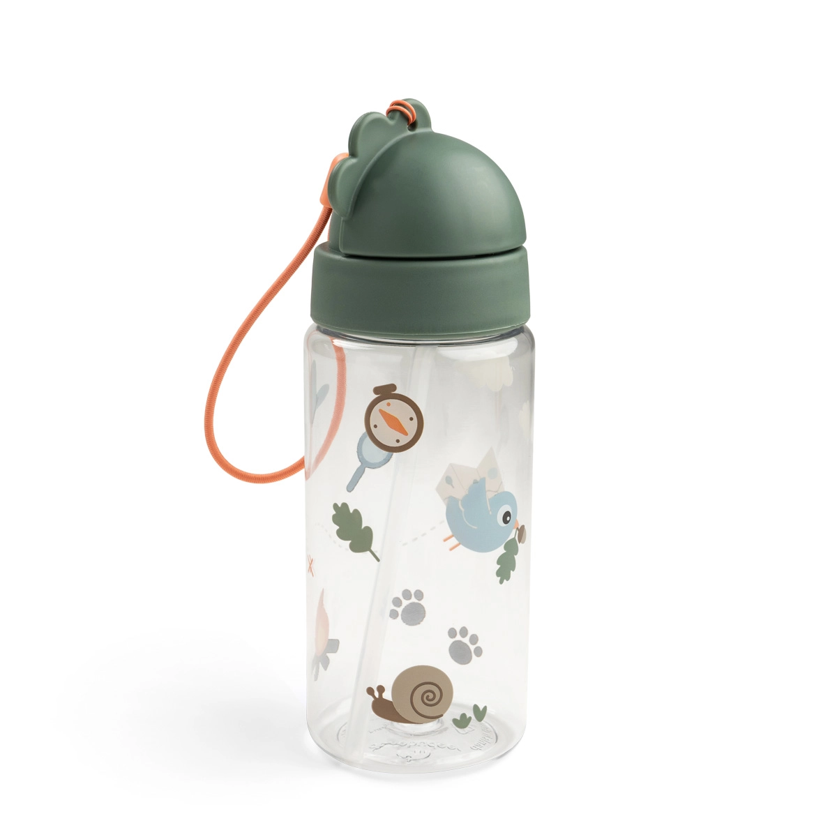 Done by Deer láhev s brčkem Tiny trails zelená 350 ml
