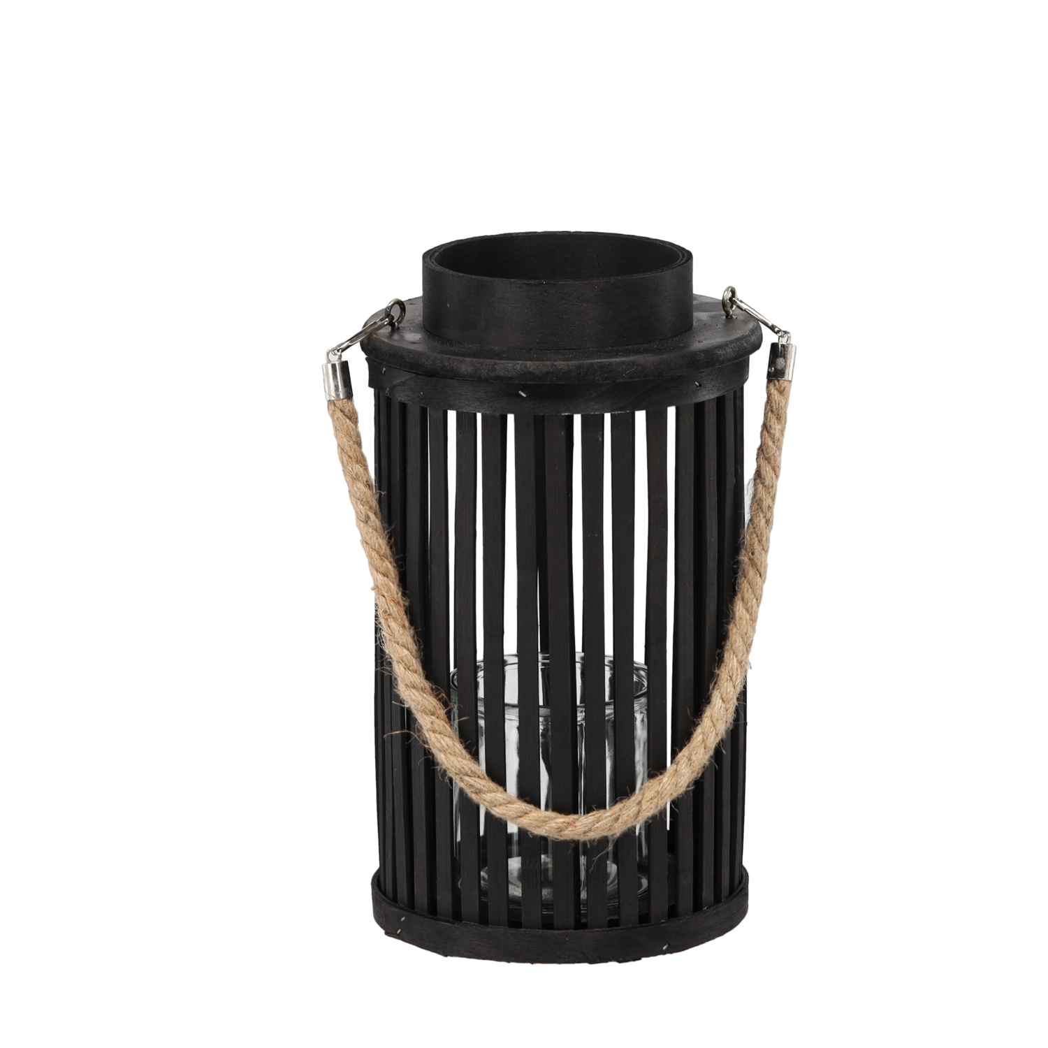 Dřevěný lampion 30 × 20 cm černý