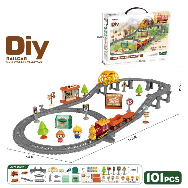 DIY Bo Railway dětská vláčkodráha se 101 díly