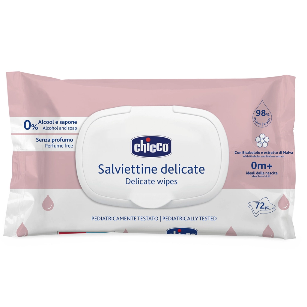Chicco dětské vlhčené ubrousky Delicate s heřmánkem 72 ks