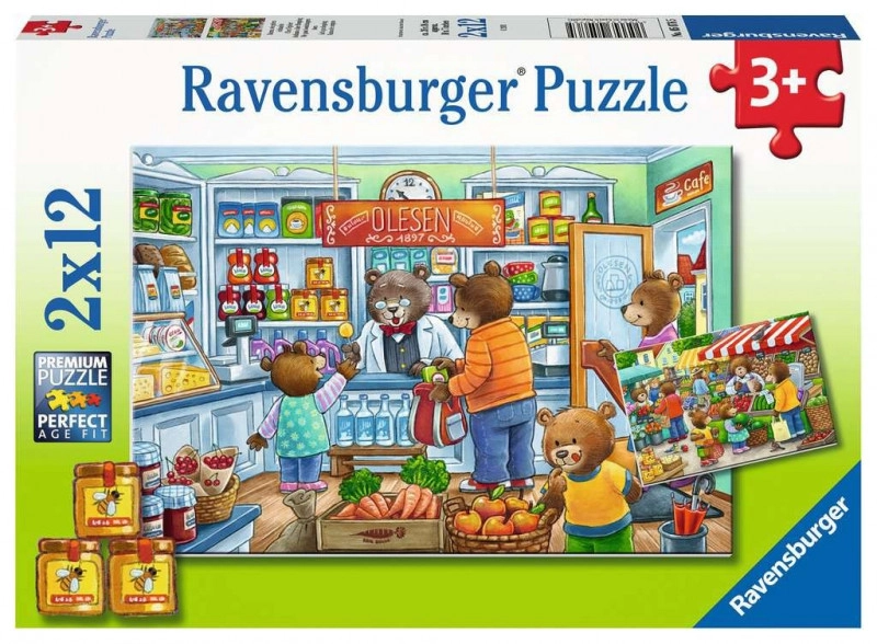 Ravensburger Medvídci na nákupech 2 x 12 dílků