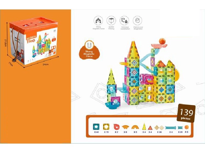 Magnetická stavebnice pro děti 139 dílků