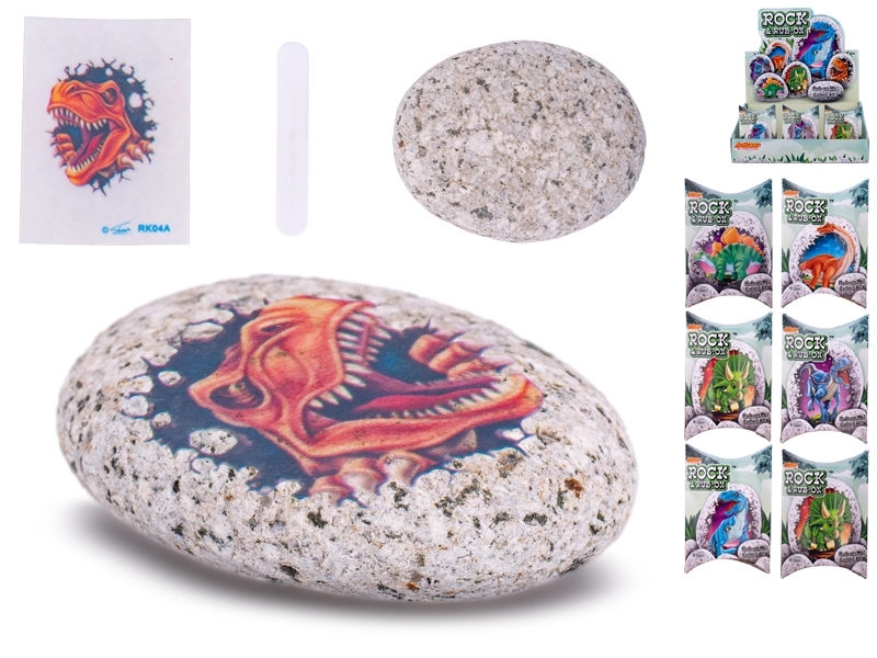 Kamínek se samolepkou dinosaura pro děti