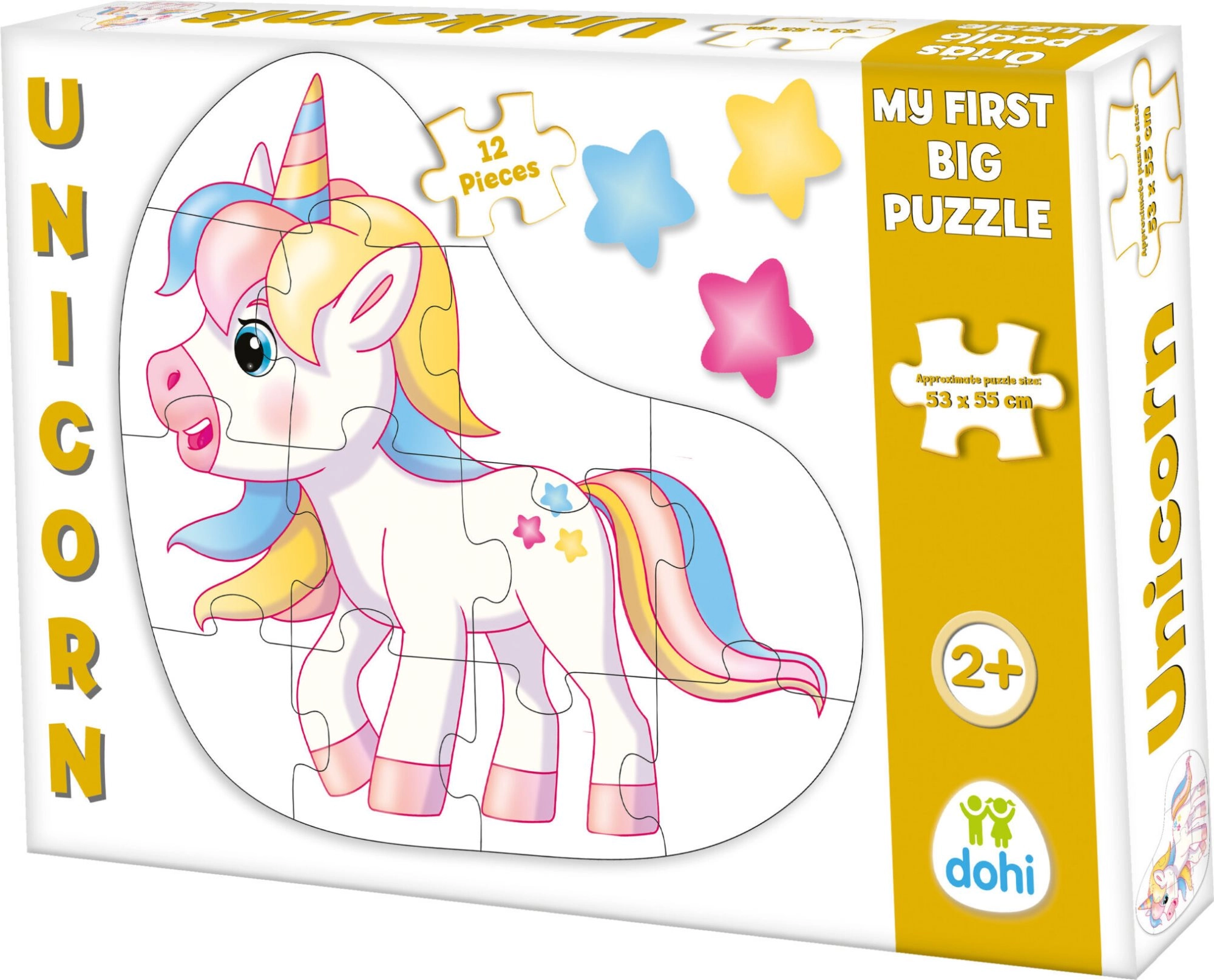 Podlahové obrysové puzzle jednorožec 12 dílků