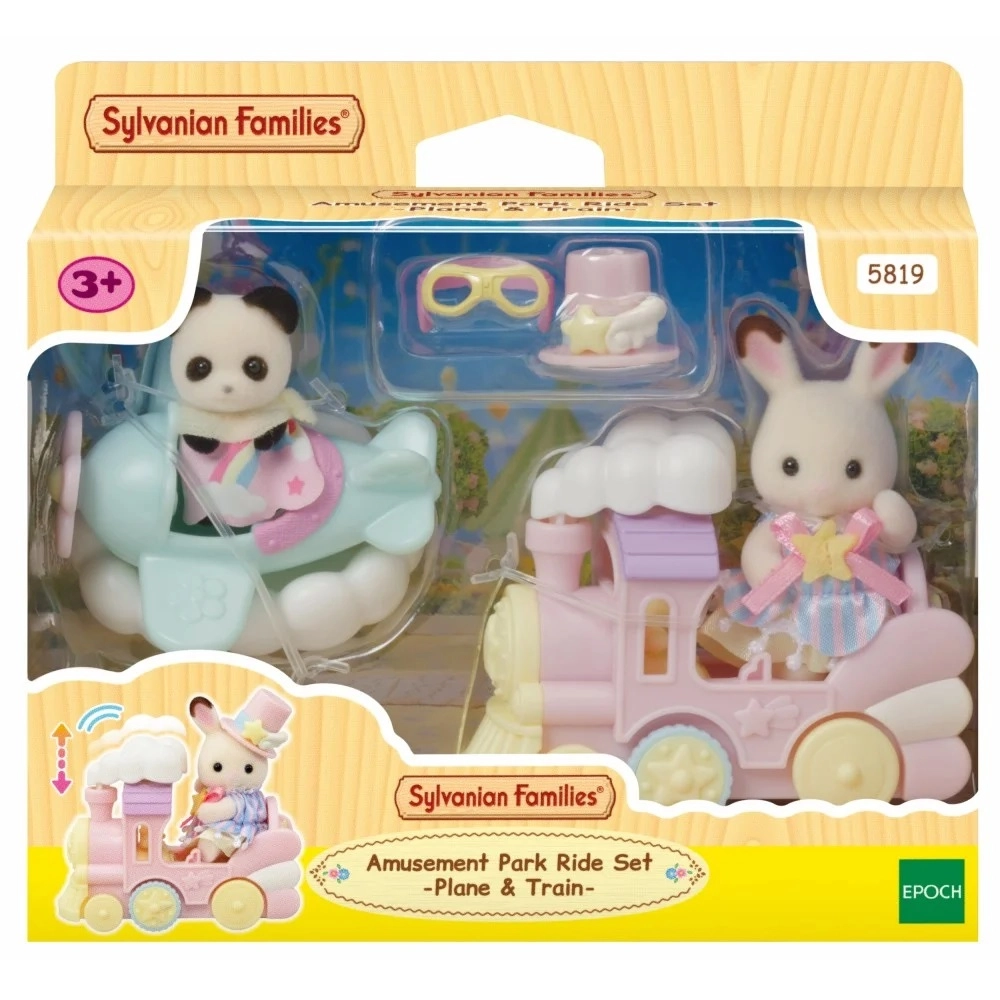 Sylvanian Families - Letadlo, vláček a baby figurky v zábavném parku