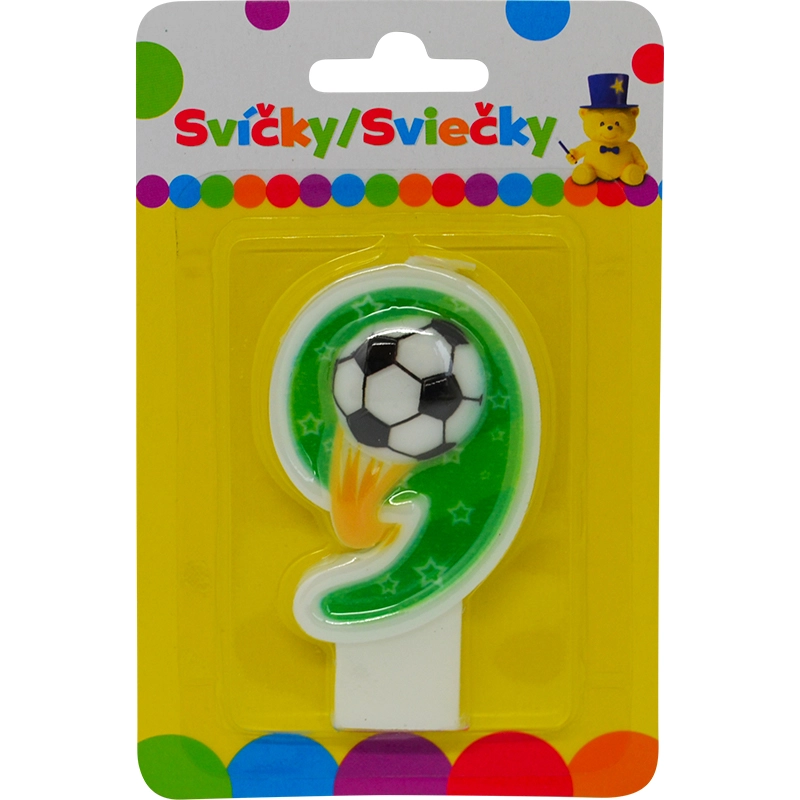 Narozeninová svíčka s míčem – číslo 9