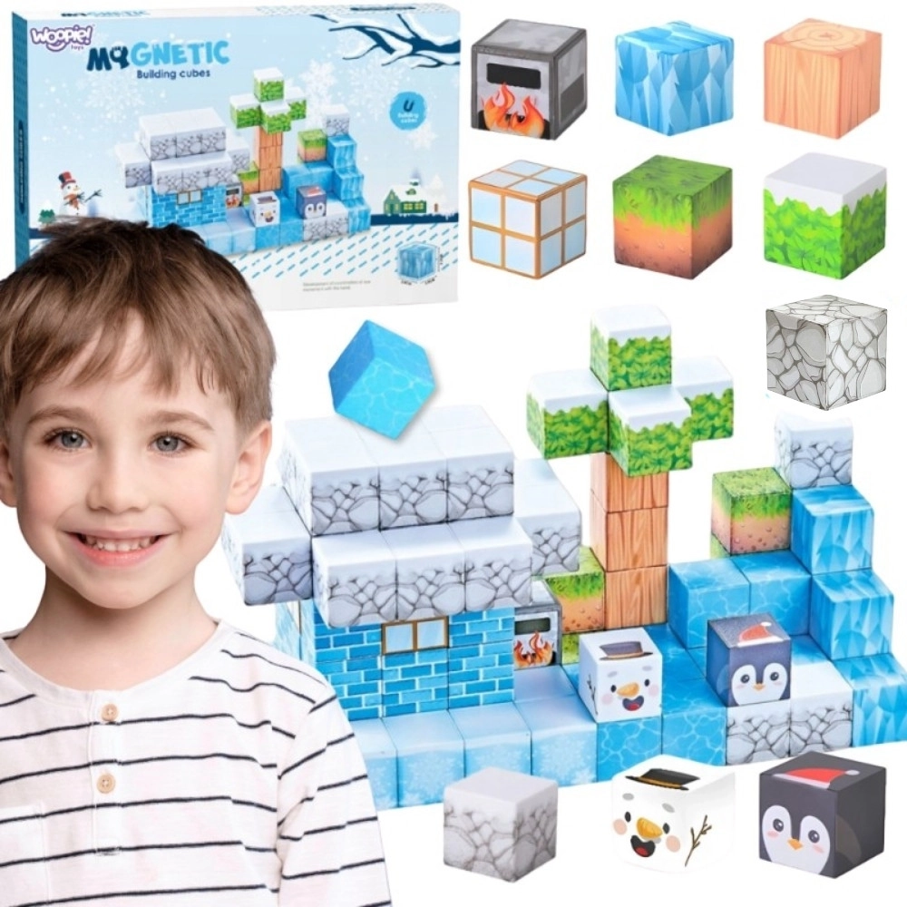 Woopie magnetické stavebnice – zimní svět 66 ks