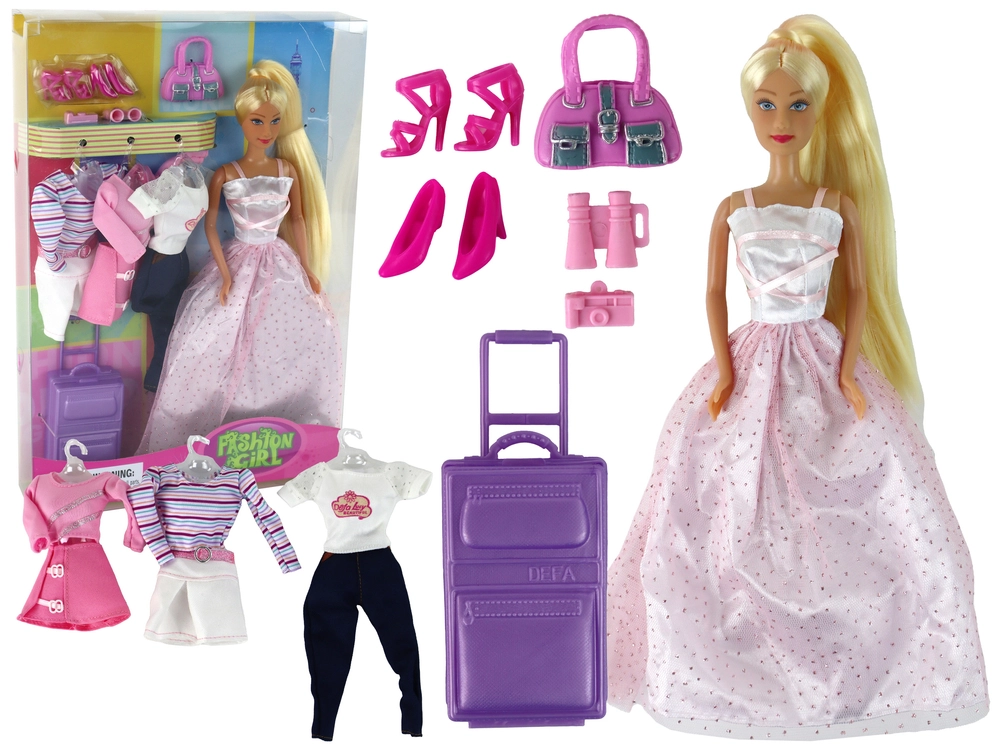 LEAN TOYS s dlouhými vlasy kufr a příslušenství
