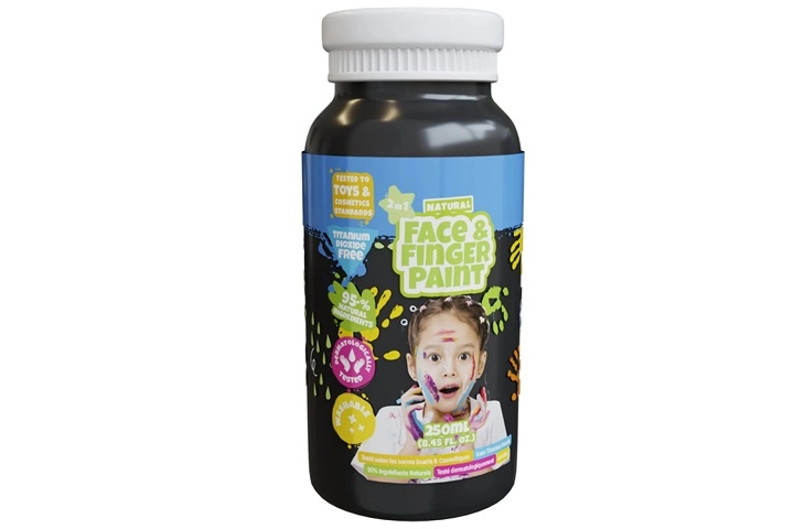 Boti Natural černá barva na malování prsty a obličej 250 ml