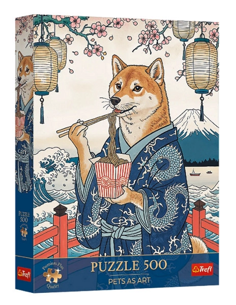 Trefl premium plus puzzle Pets as Art: Shibina nudlová meditace 500 dílků