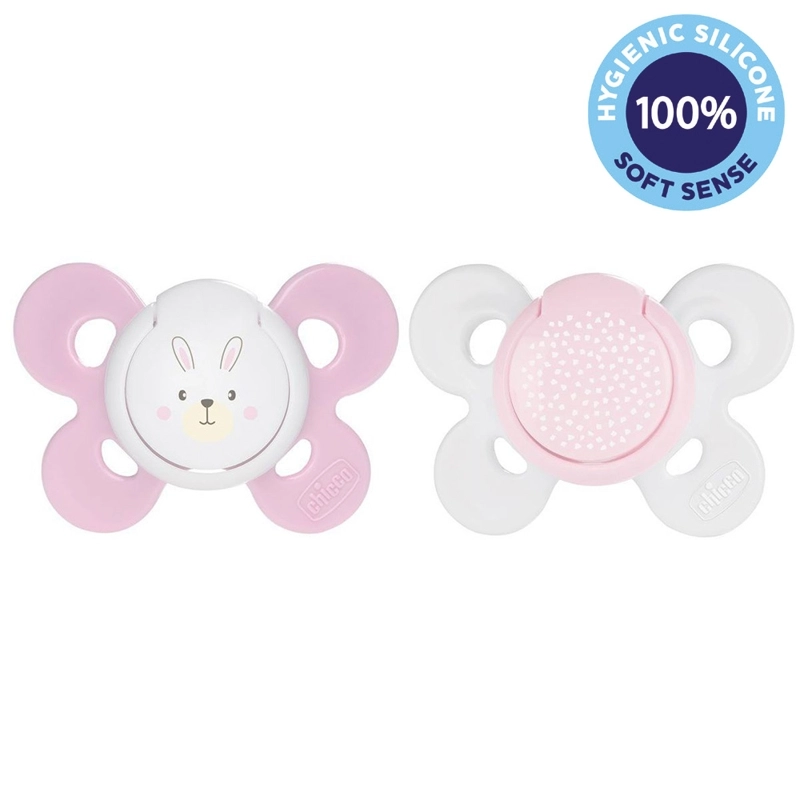 Chicco Physio Comfort 2-6 m dudlík Girl-Dots/Rabbit 2 ks