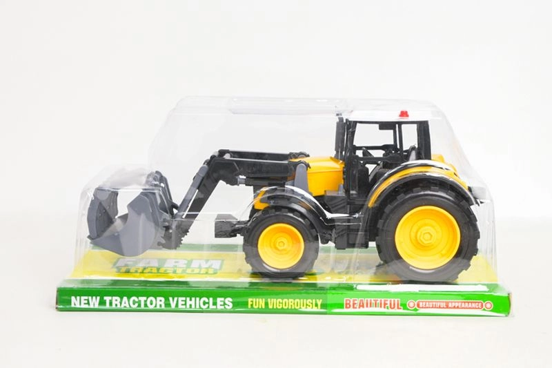 Žlutý dětský traktor s přední nakládací lžící