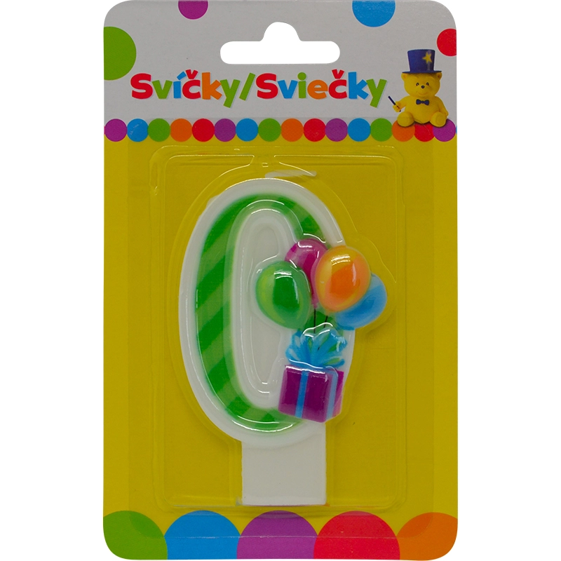 Narozeninová svíčka s balónky číslo 0