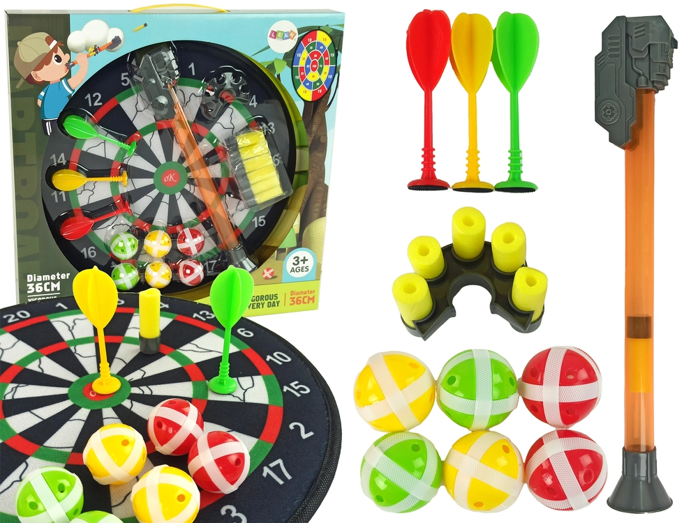 Lean Toys Terč Šipky Šipky na suchý zip 36 cm