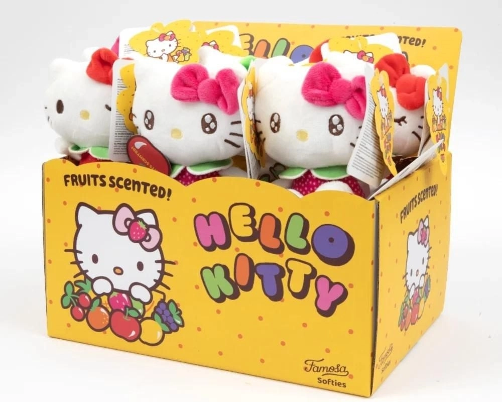 Plyšová hračka HELLO KITTY jahoda 12 cm s vůní