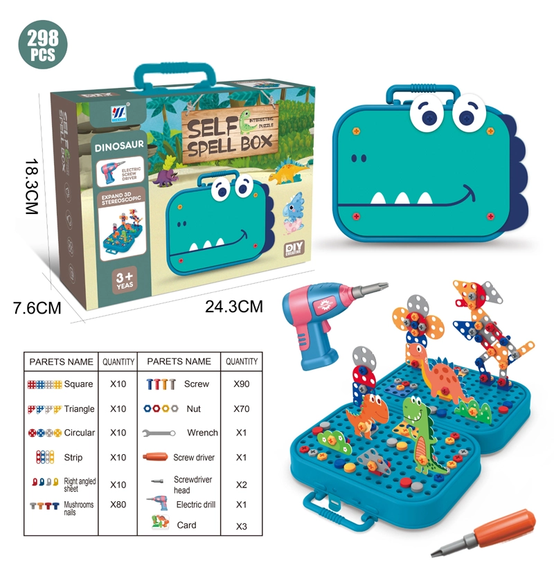 Puzzle stavebnice na šroubování Dino 298 dílků