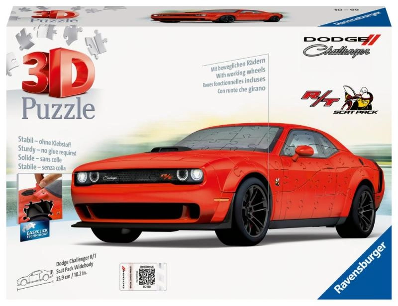 Levně Ravensburger 3D puzzle DODGE CHALLENGER R/T Scat Pack Widebody 145 dílků