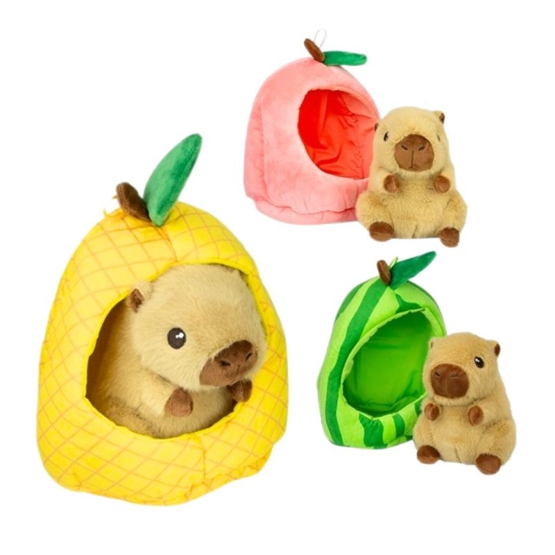 Plyšová kapybara v ovocném domečku 15 cm