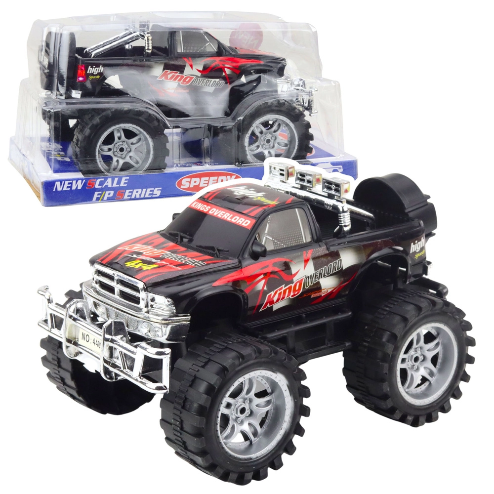 Terénní auto King s pohonem zadních kol, červeno‑černé, 27 cm