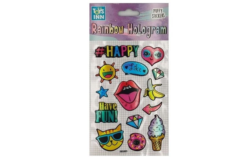 Stnux holografické samolepky rainbow happy