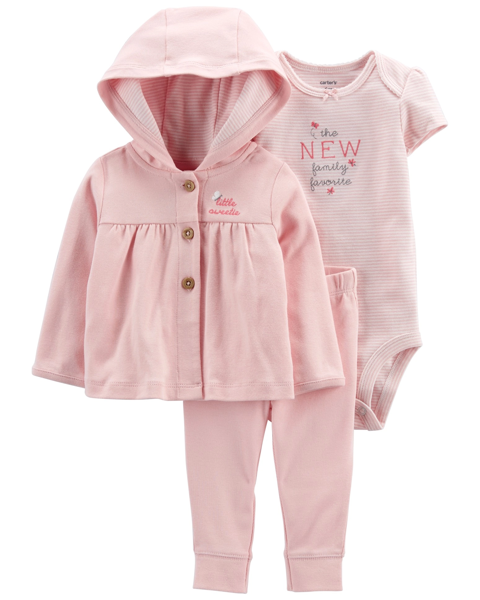 Carter’s dívčí set mikina, tepláky a body Pink Butterfly