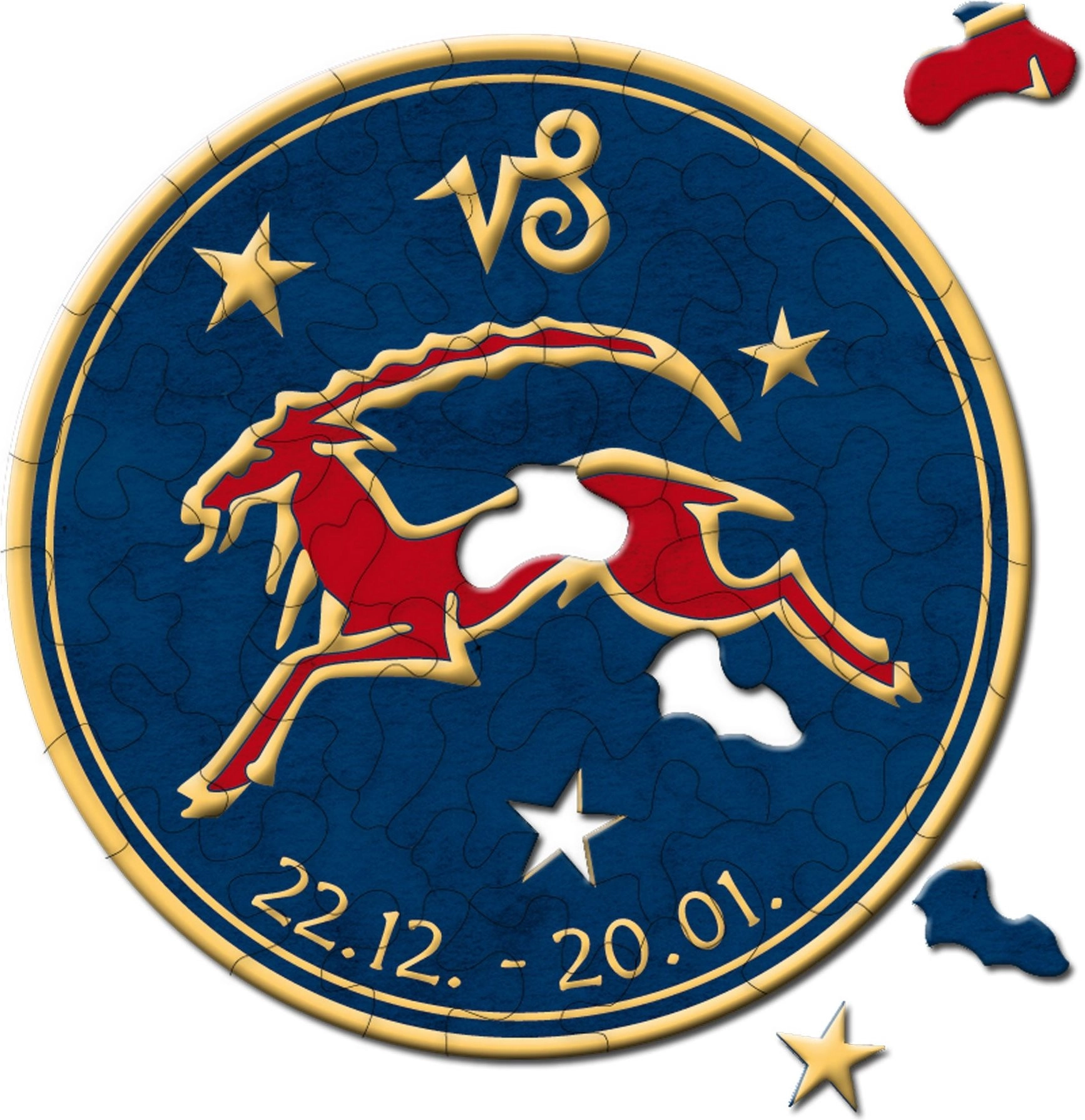 Curiosi kulaté puzzle Zvěrokruh – Kozoroh, 33 dílků