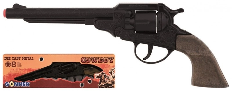 Kovový kovový kovbojský revolver 8 nábojů GONHER 88/6