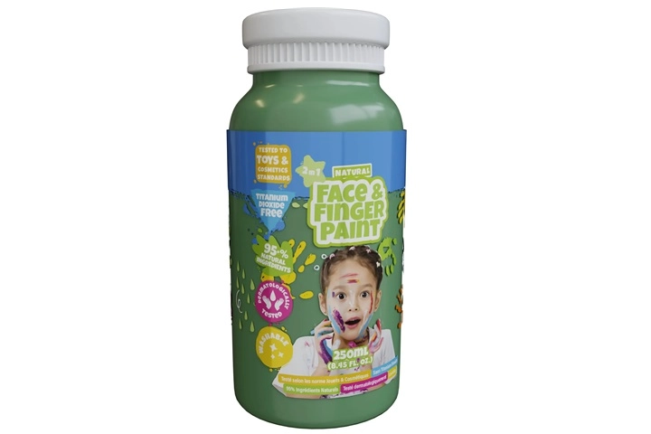 Boti natural zelená barva na prstové malování a obličej 250 ml