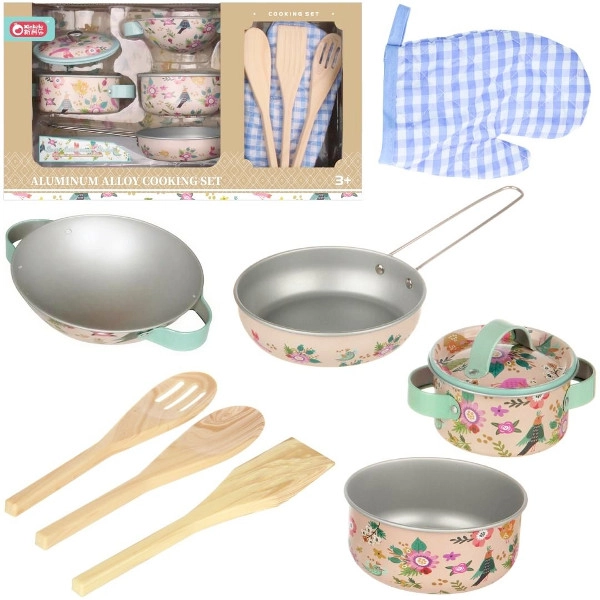 Levně Kovová kuchyňská sada Vintage Floral pro děti