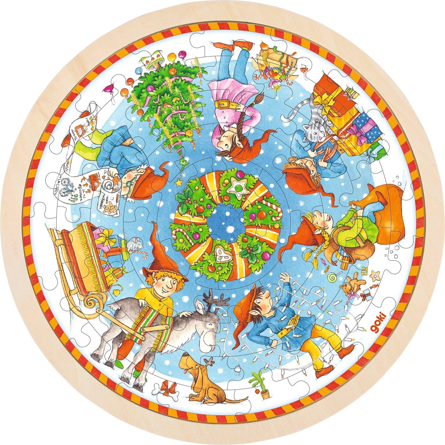 Vánoční dřevěné puzzle x-mas - 1 kus