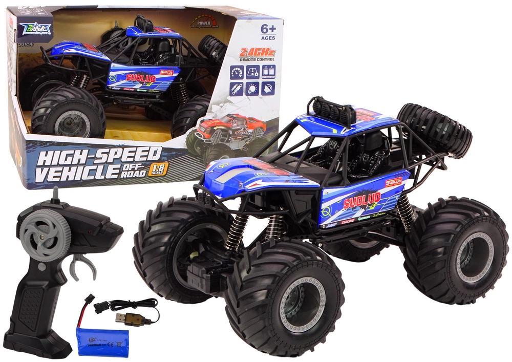 RC terénní auto 1:8 modré tlumiče