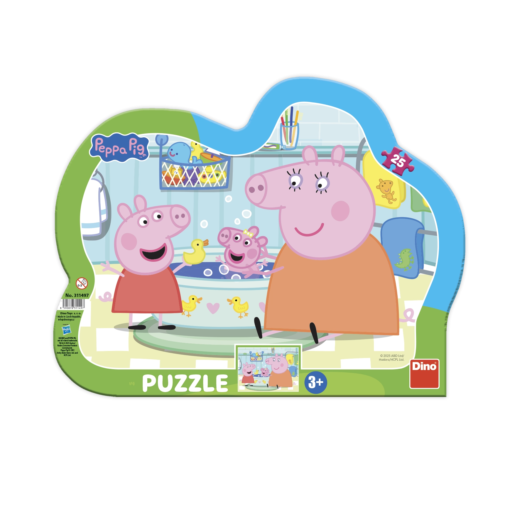 Dětské deskové puzzle Peppa Pig ve vaně 25 dílků