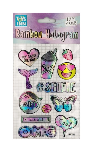 Holografické samolepky Rainbow Selfie