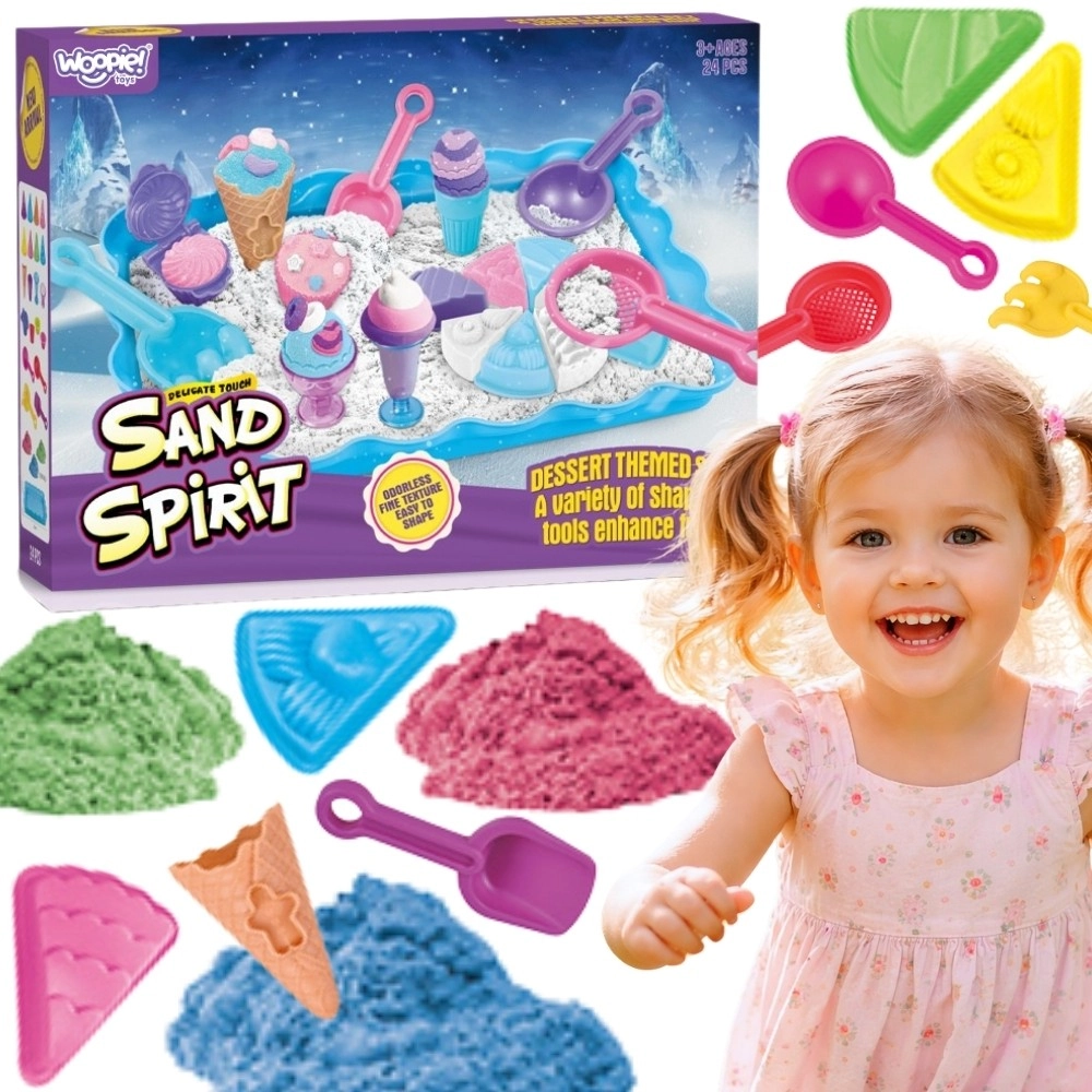 Woopie Sand Fairy kinetický písek sada zmrzlinárna a dezerty 24 dílů